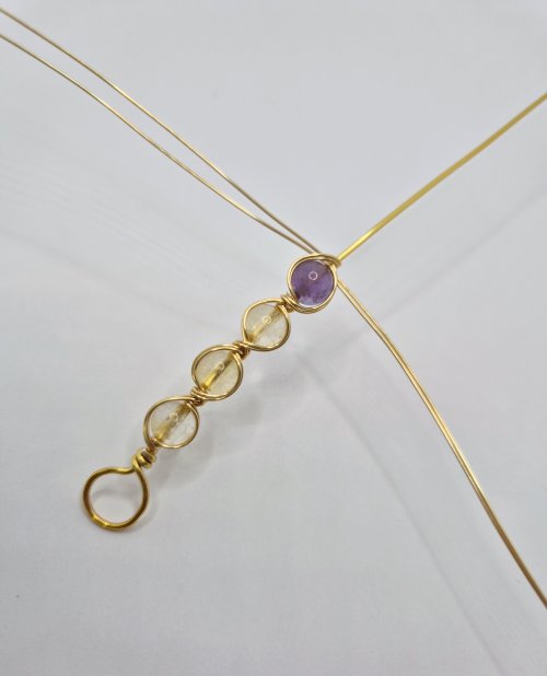 Natalie Patten's Bead and Wire Bracelet with Attached Clasp - , Contemporary Wire Jewelry, Wire Wrapping, Wrapping, Wire Wrapping Jewelry, continue adding beads and framing them