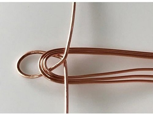 Erika Pal's Triple Strand Braided Wire Bracelet - , Contemporary Wire Jewelry, Wire Wrapping, Wrapping, Wire Wrapping Jewelry, Weaving, Wire Weaving, Weaving Wire, insert the loop into the bend of the three wires