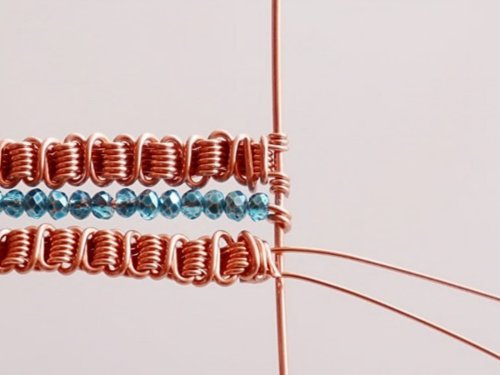 Erika Pal's Triple Strand Braided Wire Bracelet - , Contemporary Wire Jewelry, Wire Wrapping, Wrapping, Wire Wrapping Jewelry, Weaving, Wire Weaving, Weaving Wire, position and attach the other braided length of wire