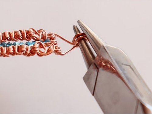 Erika Pal's Triple Strand Braided Wire Bracelet - , Contemporary Wire Jewelry, Wire Wrapping, Wrapping, Wire Wrapping Jewelry, Weaving, Wire Weaving, Weaving Wire, bend them into a loop