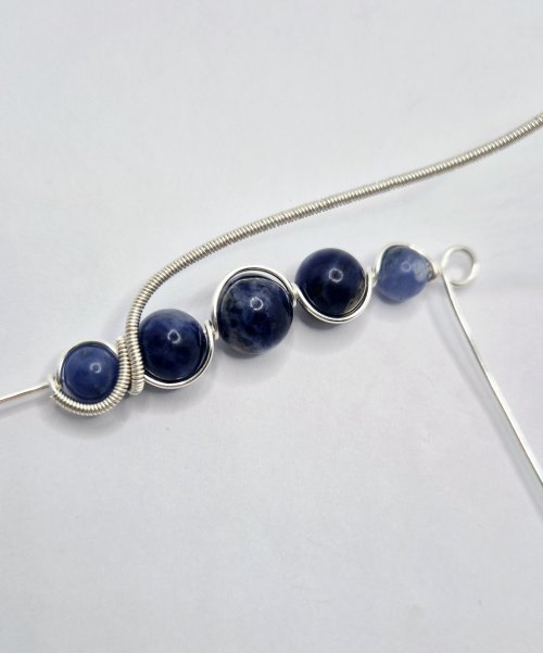 Natalie Patten's Graduated Bead Component - , Contemporary Wire Jewelry, Wire Wrapping, Wrapping, Wire Wrapping Jewelry, wrap the coil around the core to sit between the beads