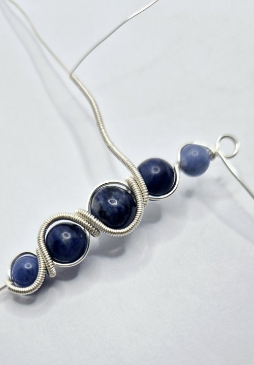 Natalie Patten's Graduated Bead Component - , Contemporary Wire Jewelry, Wire Wrapping, Wrapping, Wire Wrapping Jewelry, continue wrapping around the beads