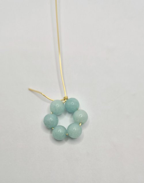 Natalie Patten's Beaded Flower Connector - , Contemporary Wire Jewelry, Loops, Wire Loop, Wrapped Wire Loop, wrap the shorter end around the longer end
