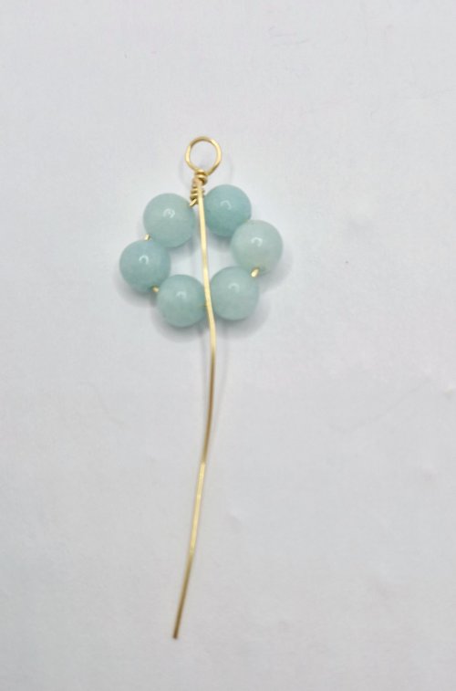 Natalie Patten's Beaded Flower Connector - , Contemporary Wire Jewelry, Loops, Wire Loop, Wrapped Wire Loop, bring the wire down