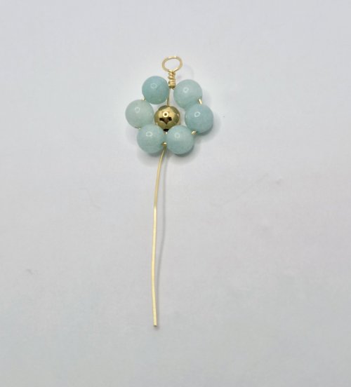 Natalie Patten's Beaded Flower Connector - , Contemporary Wire Jewelry, Loops, Wire Loop, Wrapped Wire Loop, add the center bead