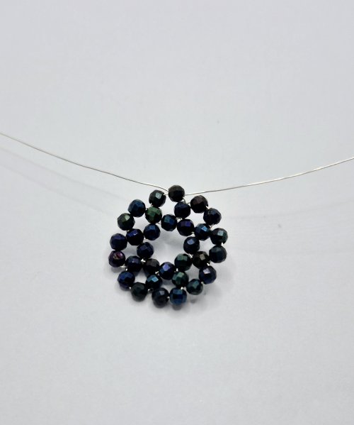 Natalie Patten's Bead and Wire Circular Component - , Contemporary Wire Jewelry, Weaving, Wire Weaving, Weaving Wire, Beads, pull the wires to close the loop