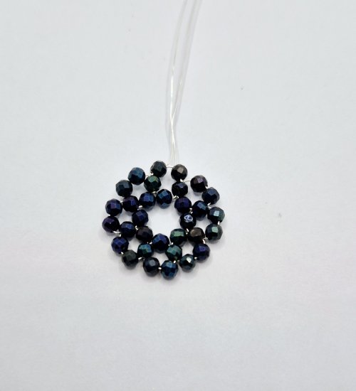 Natalie Patten's Bead and Wire Circular Component - , Contemporary Wire Jewelry, Weaving, Wire Weaving, Weaving Wire, Beads, closed loop, wires pointing up
