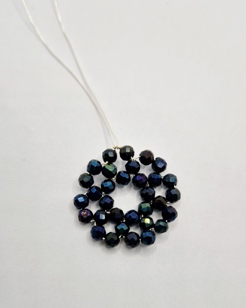 Natalie Patten's Bead and Wire Circular Component - , Contemporary Wire Jewelry, Weaving, Wire Weaving, Weaving Wire, Beads, wrap the other wire to secure as well