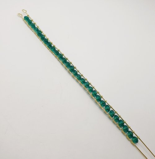 Natalie Patten's Simple Beaded Bangle Bracelet - , Contemporary Wire Jewelry, Wire Wrapping, Wrapping, Wire Wrapping Jewelry, add beads to the length bracelet you need