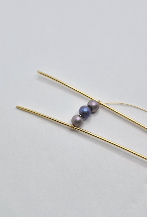 Natalie Patten's Channel-set Beaded Cuff Bracelet - , Contemporary Wire Jewelry, Wire Wrapping, Wrapping, Wire Wrapping Jewelry, wrap the weaving wire around the second base wire