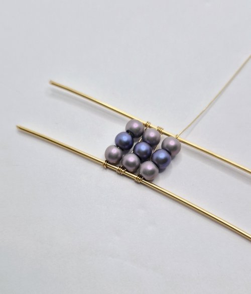 Natalie Patten's Channel-set Beaded Cuff Bracelet - , Contemporary Wire Jewelry, Wire Wrapping, Wrapping, Wire Wrapping Jewelry, continue adding beads