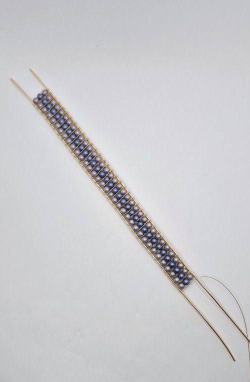 Natalie Patten's Channel-set Beaded Cuff Bracelet - , Contemporary Wire Jewelry, Wire Wrapping, Wrapping, Wire Wrapping Jewelry, the back of the bangle