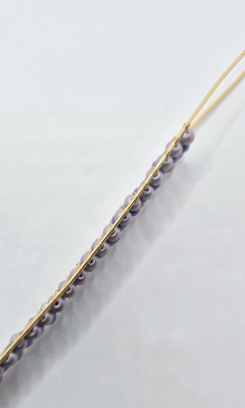 Natalie Patten's Channel-set Beaded Cuff Bracelet - , Contemporary Wire Jewelry, Wire Wrapping, Wrapping, Wire Wrapping Jewelry, neaten up the wires