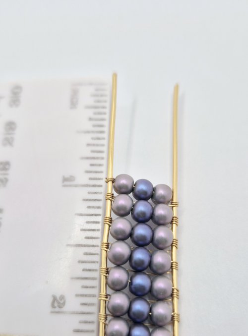 Natalie Patten's Channel-set Beaded Cuff Bracelet - , Contemporary Wire Jewelry, Wire Wrapping, Wrapping, Wire Wrapping Jewelry, leave an inch of wire after the beads