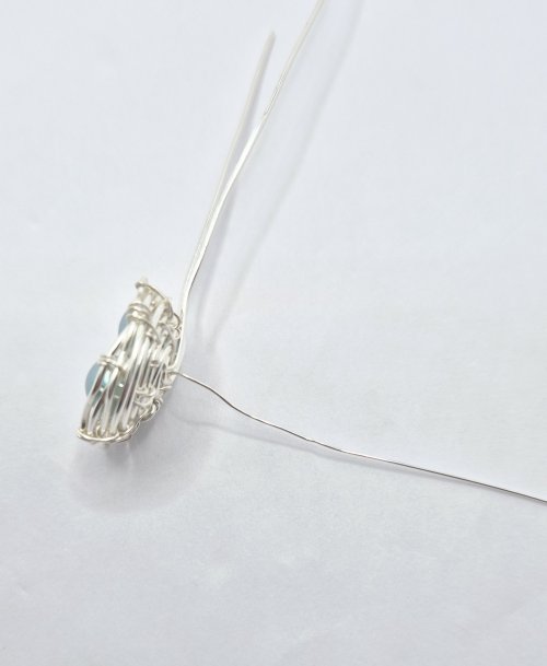 Natalie Patten's Birds Nest Pendant - , Contemporary Wire Jewelry, Wire Wrapping, Wrapping, Wire Wrapping Jewelry, Weaving, Wire Weaving, Weaving Wire, Weave remaining wire into the bail