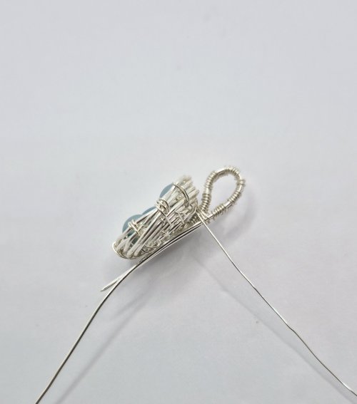 Natalie Patten's Birds Nest Pendant - , Contemporary Wire Jewelry, Wire Wrapping, Wrapping, Wire Wrapping Jewelry, Weaving, Wire Weaving, Weaving Wire, Close the bail