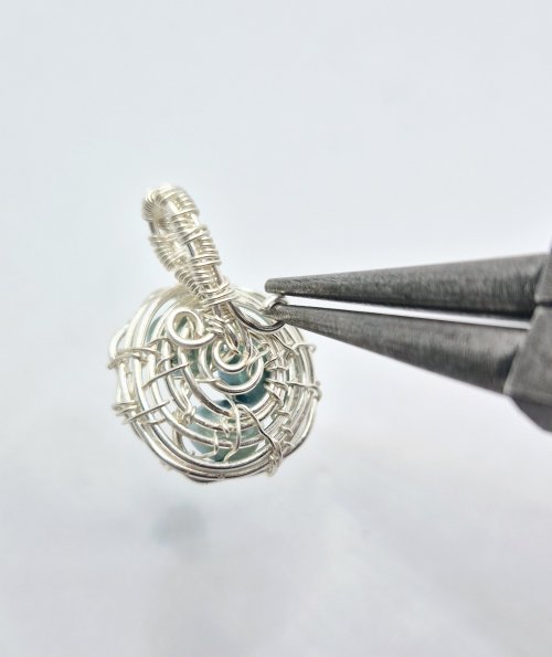 Natalie Patten's Birds Nest Pendant - , Contemporary Wire Jewelry, Wire Wrapping, Wrapping, Wire Wrapping Jewelry, Weaving, Wire Weaving, Weaving Wire, Create curls 