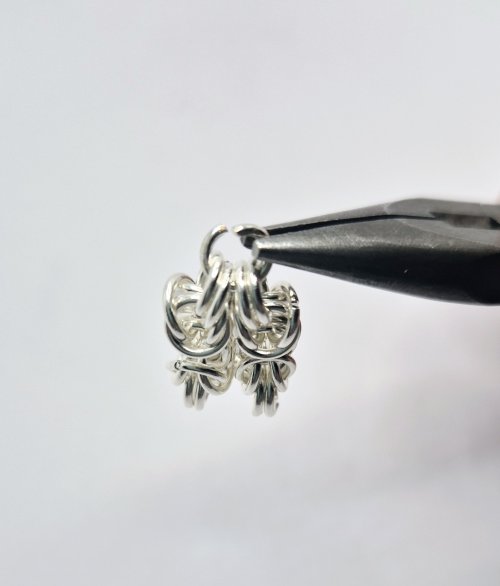 Natalie Patten's Byzantine Chainmaille Earrings - , Chain Maille Jewelry, Chain Maille, chain mail, chainmaille, chainmail, , Attach two sections together