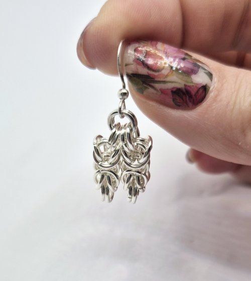 Natalie Patten's Byzantine Chainmaille Earrings - , Chain Maille Jewelry, Chain Maille, chain mail, chainmaille, chainmail, , Add earring hook