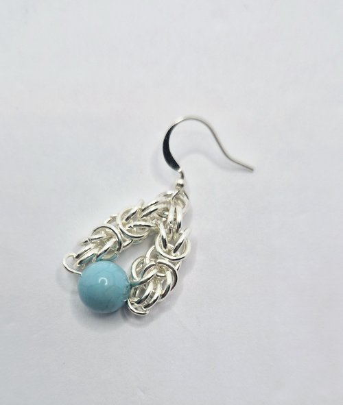 Natalie Patten's Byzantine Chainmaille Earrings - , Chain Maille Jewelry, Chain Maille, chain mail, chainmaille, chainmail, , Attach weave section