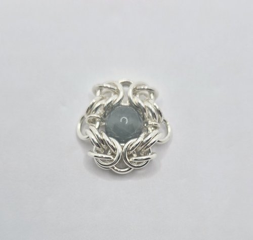 Natalie Patten's Romanov Chainmaille Pendant - , Chain Maille Jewelry, Beads, Chain Maille, chain mail, chainmaille, chainmail, , Connect to jewelry by joining jumprings together 