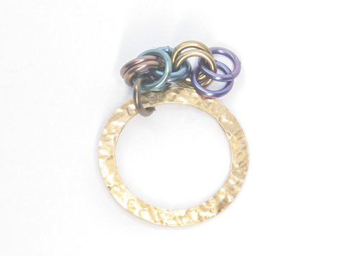 Kylie Jones's Chain Maille Bail Pendant - , Chain Maille Jewelry, Chain Maille, chain mail, chainmaille, chainmail, , And go through both of the flipped rings 