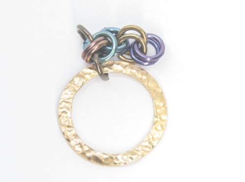 Kylie Jones's Chain Maille Bail Pendant - , Chain Maille Jewelry, Chain Maille, chain mail, chainmaille, chainmail, , And go through both of the flipped rings