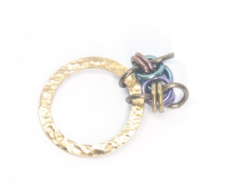 Kylie Jones's Chain Maille Bail Pendant - , Chain Maille Jewelry, Chain Maille, chain mail, chainmaille, chainmail, , Take an open ring and go through both of the flipped rings