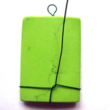 Albina Manning's Netted Rectangle Bead Pendant - , Contemporary Wire Jewelry, Wire Wrapping, Wrapping, Wire Wrapping Jewelry, Tighten the wire around the bead.
