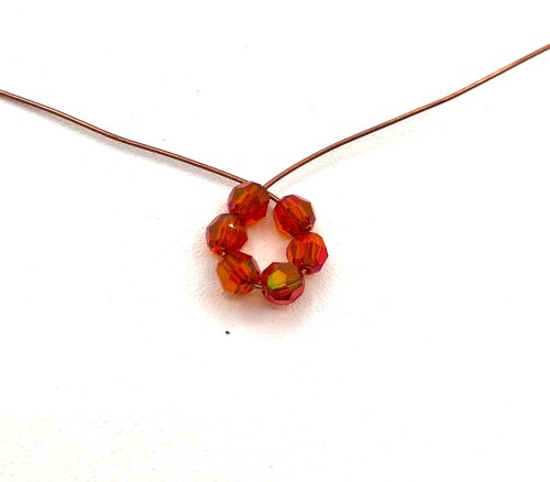 Kristal Wick's Ruby Blooms Bracelet - , Contemporary Wire Jewelry, Loops, Wire Loop, Wrapped Wire Loop, , crystal and wire