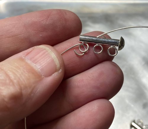 Susan LeGuyader's I Remember You Memory Wire Bracelet - , Contemporary Wire Jewelry, Loops, Wire Loop, Wrapped Wire Loop, memory wire bracelet