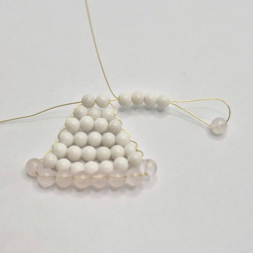 Natalie Patten's Beaded Festive Angel - , Holiday Designs, Lashing, Wire Lashing, Wire Wrapping, Wrapping, Wire Wrapping Jewelry, Beads, Skip the last bead of color A