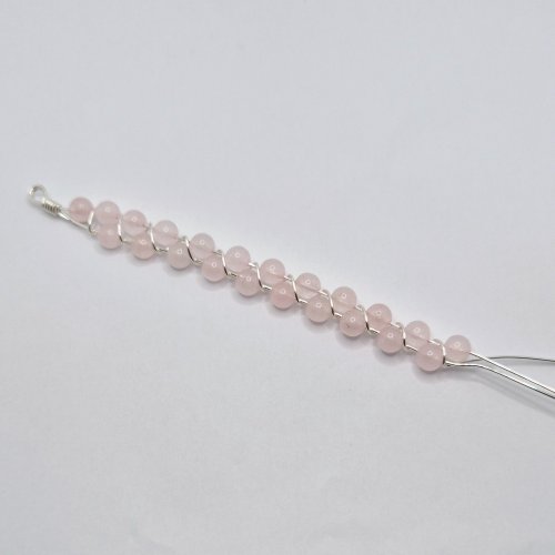 Natalie Patten's Half Wrist Wrap Bracelet  - , Contemporary Wire Jewelry, Loops, Wire Loop, Wrapped Wire Loop, , Position it between the last two beads.