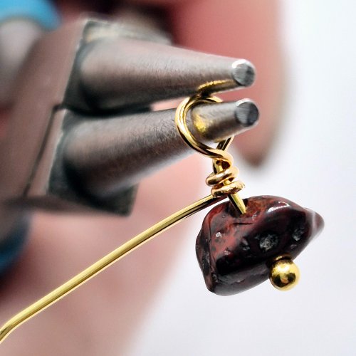 Natalie Patten's Wrapped Loop Charm Bramble - , Beading, Loops, Wire Loop, Wrapped Wire Loop, Design, Beads, Continue to turn the wire
