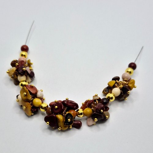 Natalie Patten's Wrapped Loop Charm Bramble - , Beading, Loops, Wire Loop, Wrapped Wire Loop, Design, Beads, Add the beads 