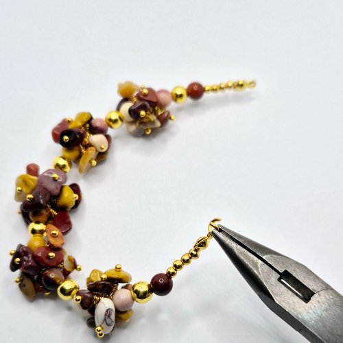 Natalie Patten's Wrapped Loop Charm Bramble - , Beading, Loops, Wire Loop, Wrapped Wire Loop, Design, Beads, Attach jumprings to the calottes