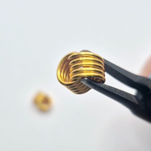 Natalie Patten's Love Knot Bead Components  - , Contemporary Wire Jewelry, Coiling, Coiling Wire, Wire Coiling, Compress the rotation of the coils together.