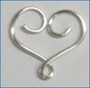 Judy Larson's Heart Earrings with Drops - , Contemporary Wire Jewelry, Loops, Wire Loop, Wrapped Wire Loop, Wire Wrapping, Wrapping, Wire Wrapping Jewelry, Flattening the curves.