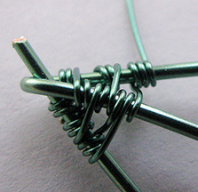 Albina Manning's Birch Leaf Earrings - , Wire Weaving, Coiling, Coiling Wire, Wire Coiling, Wire Wrapping, Wrapping, Wire Wrapping Jewelry, Weaving, Wire Weaving, Weaving Wire, Wrap the wrapping wire more around the frame.