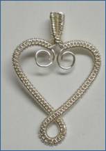 Judy Larson's Birthstone Heart Pendant - , Wire Weaving, Spirals, Wire Spiral, Spiral Wire Wrap, Wire Wrapping, Wrapping, Wire Wrapping Jewelry, Weaving, Wire Weaving, Weaving Wire, Curl with round nose pliers.