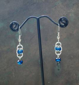 Rebecca Rudaski's Beautiful Barrels Earrings - , Chain Maille Jewelry, Making Chain, Chain Making , Another option on barrel pattern