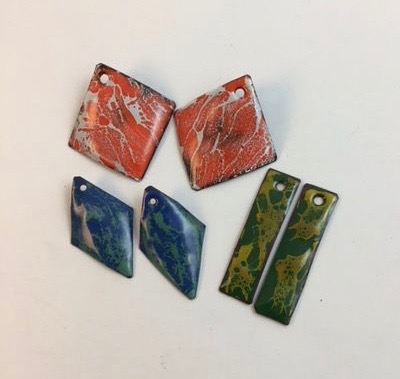 Karen Meador, Ph.D.'s Torch Fired Crackle Enamel Earrings - , Enameling, Enamel Jewelry Supplies, Enamel, Enameling, Enameled Jewelry, crackle enamel