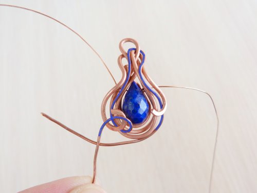 Oksana Truhan's Elegant Pendant - , Contemporary Wire Jewelry, Weaving, Wire Weaving, Weaving Wire, Make another frame