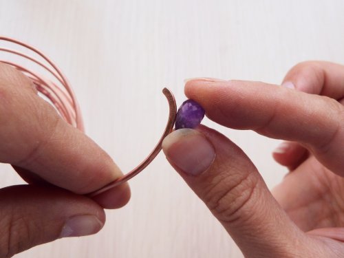 Oksana Truhan's Woven Amethyst Focal Bracelet  - , Wire Weaving, Wire Wrapping, Wrapping, Wire Wrapping Jewelry, Weaving, Wire Weaving, Weaving Wire, checking the stone