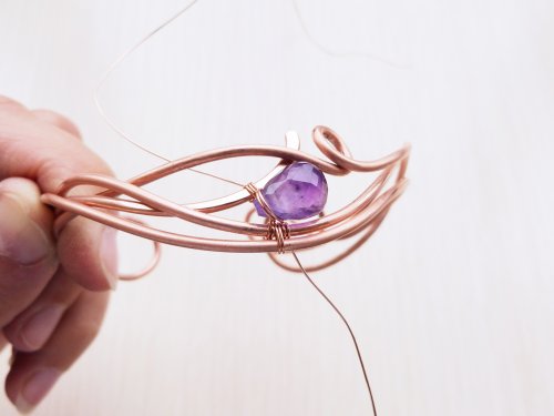 Oksana Truhan's Woven Amethyst Focal Bracelet  - , Wire Weaving, Wire Wrapping, Wrapping, Wire Wrapping Jewelry, Weaving, Wire Weaving, Weaving Wire, weave