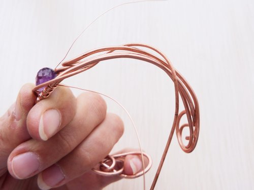 Oksana Truhan's Woven Amethyst Focal Bracelet  - , Wire Weaving, Wire Wrapping, Wrapping, Wire Wrapping Jewelry, Weaving, Wire Weaving, Weaving Wire, 18 gauge