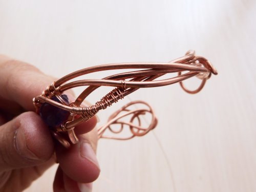 Oksana Truhan's Woven Amethyst Focal Bracelet  - , Wire Weaving, Wire Wrapping, Wrapping, Wire Wrapping Jewelry, Weaving, Wire Weaving, Weaving Wire, weave