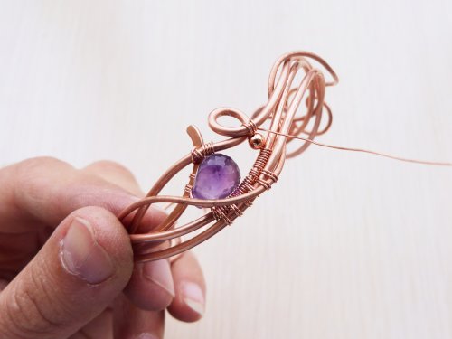 Oksana Truhan's Woven Amethyst Focal Bracelet  - , Wire Weaving, Wire Wrapping, Wrapping, Wire Wrapping Jewelry, Weaving, Wire Weaving, Weaving Wire, weave