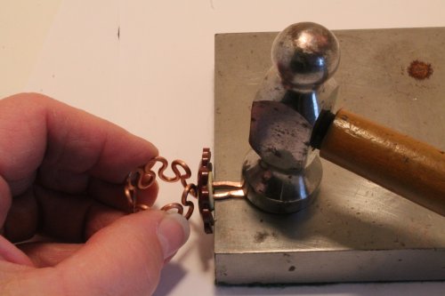 Judy Freyer Thompson's Vintage Button Ring - , Contemporary Wire Jewelry, Forging, Forging Jewelry, Jewelry Forging, Texturing, flatten the tails