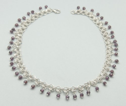Kylie Jones's Garnet 2-in-2 Chain Maille Necklace - , Chain Maille Jewelry, Making Chain, Chain Making , attach all the garnets